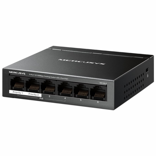 Mercusys MS106LP 6xFE destlpt switch 4xPoE+