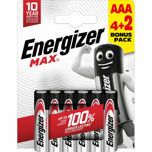 Prvky ENERGIZER AAA/LR03, 1,5V, 6 ks.