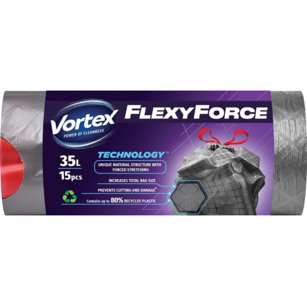 Pytle na odpadky Vortex Flexy Force, 35 l, 15 ks.