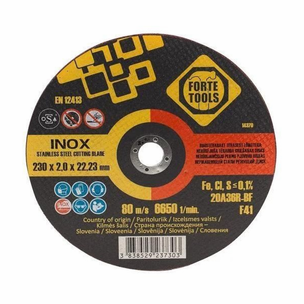 Řezný kotouč na kov FORTE TOOLS, 230X2X22,23 mm, INNOX
