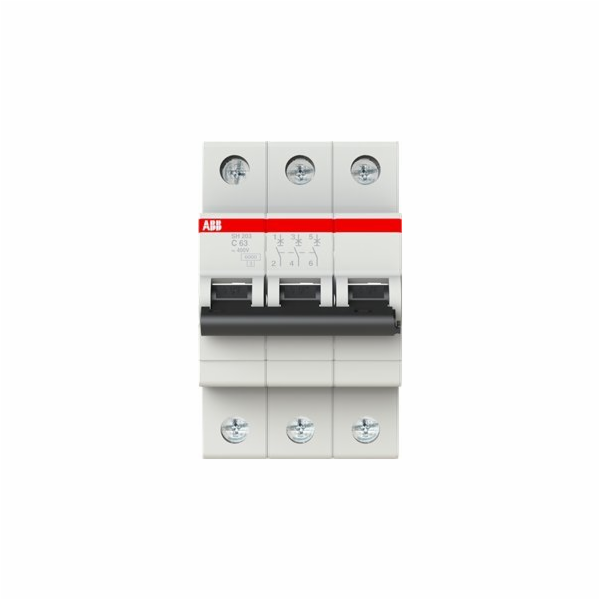Automatický spínač ABB SH203, 3P, C, 63A, 6kA