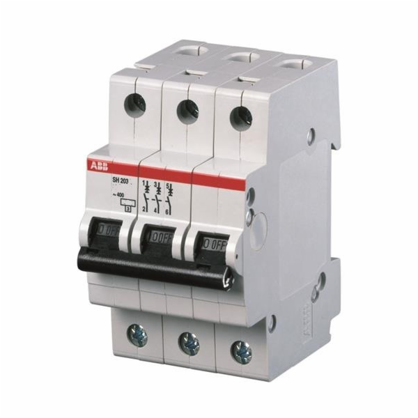 Automatický spínač ABB SH203, 3P, B, 16A, 6kA