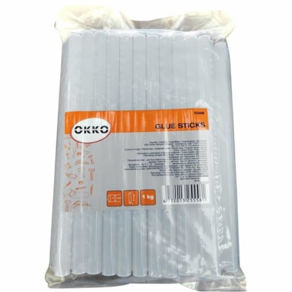 Lepicí tyčinky OKKO, 11,2 x 200 mm, 1 kg, bezbarvé