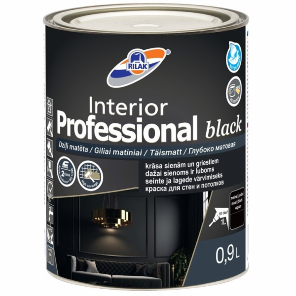 Barva Rilak Interior Professional Černá, 0,9L, černá