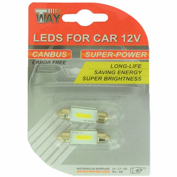 Autožárovka C5W, LED, bílá, 12V
