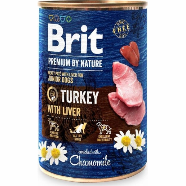 BRIT Premium by nature Junior Turkey with Liver - vlhké k...