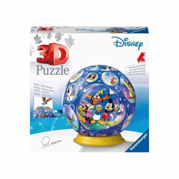 Ravensburger 3D puzzle míč Disney postavičky (72 dílků)