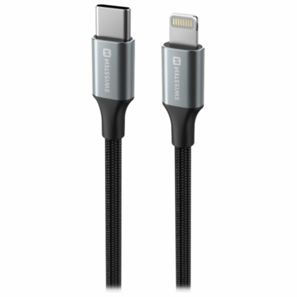 SWISSTEN DATOVÝ KABEL TEXTILE II USB-C / LIGHTNING 1,5 M ...