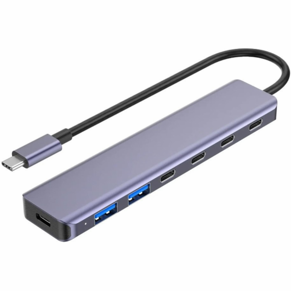 PLATINET HUB 7IN1 10GBS USB-C TO 4X USB-C 3.2 GEN2 + 2X U...