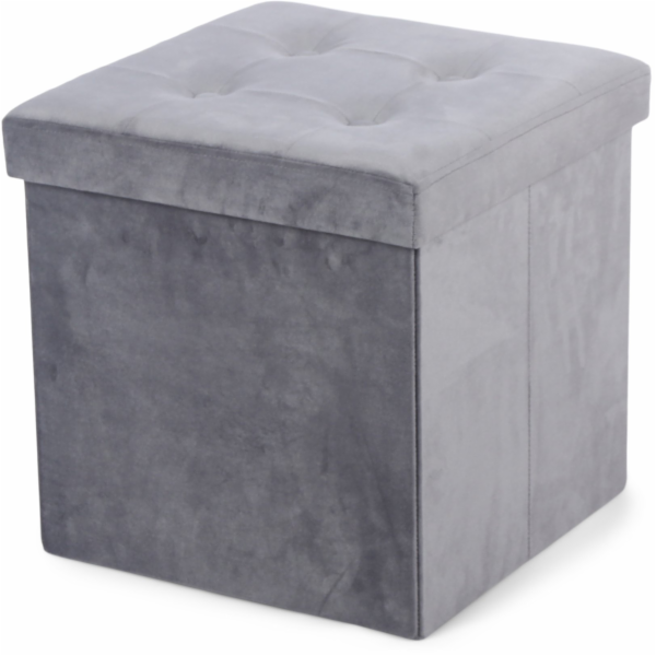 Pouf Domoletti, šedý, 38 cm x 38 cm x 38 cm