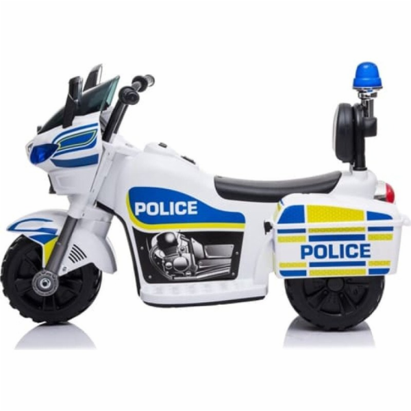 Dětská elektrická motorka Police, modrobílá