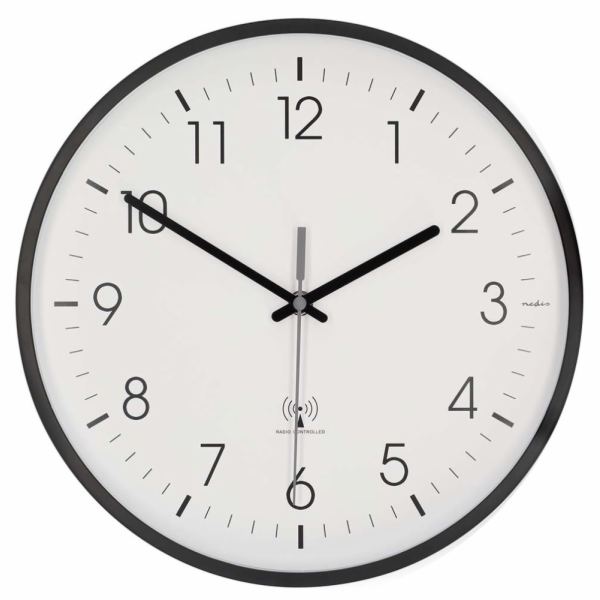 NEDIS nástěnné hodiny/ průměr 300 mm/ rádiem řízený čas/ ...