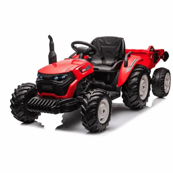 Dětský elektrický traktor Hatis, červená barva.