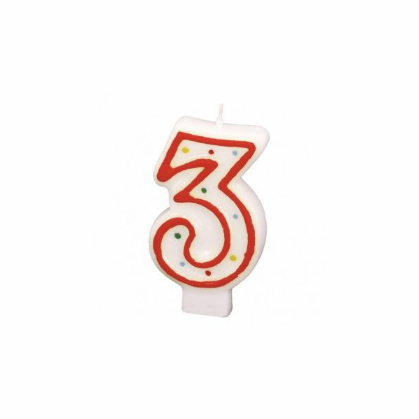 AMSCAN Svíčka na dort č. 3, 7,3 cm