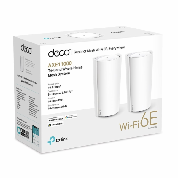 TP-Link Deco XE200(2-pack) WiFi6E Mesh (AXE11000,2,4GHz/5...