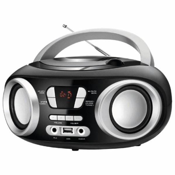 Manta MM9310BT CHILLI Bluetooth Boombox Radio, Black