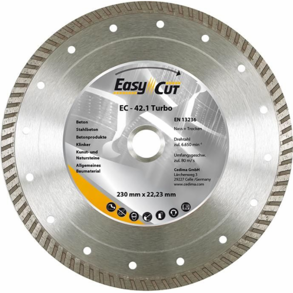 Diamantový řezný kotouč Cedima EC-18.1 230x22,23x2,4mm