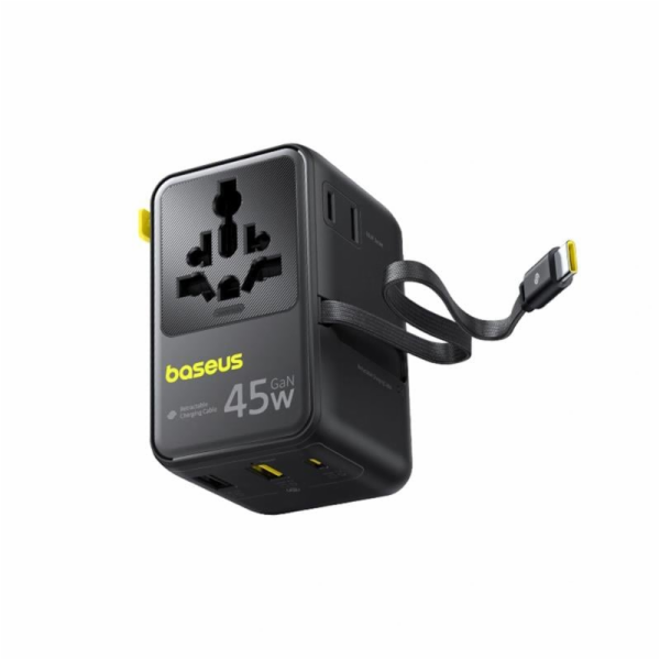 Cestovní adaptér Baseus PicoGo AG11 45W 6 v 1 s navíjecím...