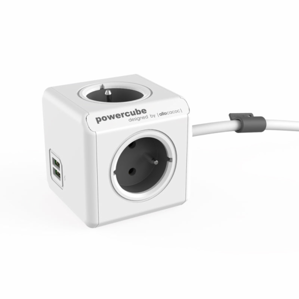 Allocacoc PowerCube Extended USB Grey (1,5m)