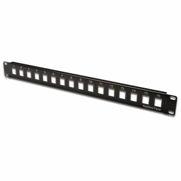XtendLan Patch panel 1U 19",  16 otvorů,  neosazený, nest...