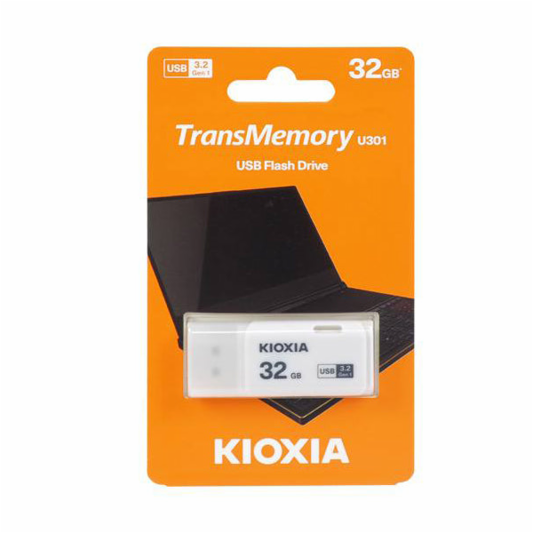 Kioxia Pendrive Hayabusa U301 32GB USB 3.2 gen.1 bílý LU3...