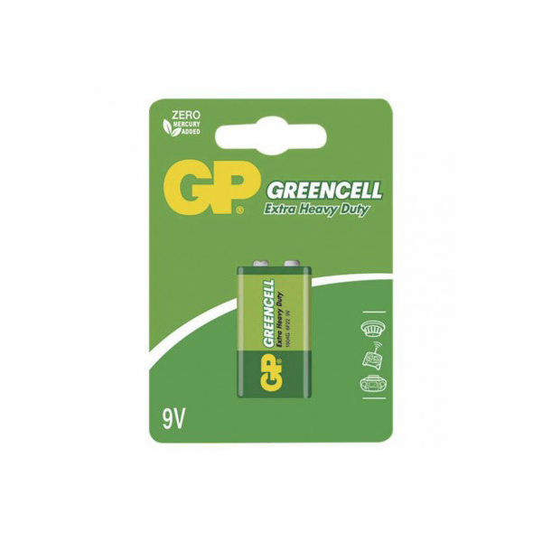 Baterie 6F22 (9V) Zn-Cl GP Greencell 1ks / blistr