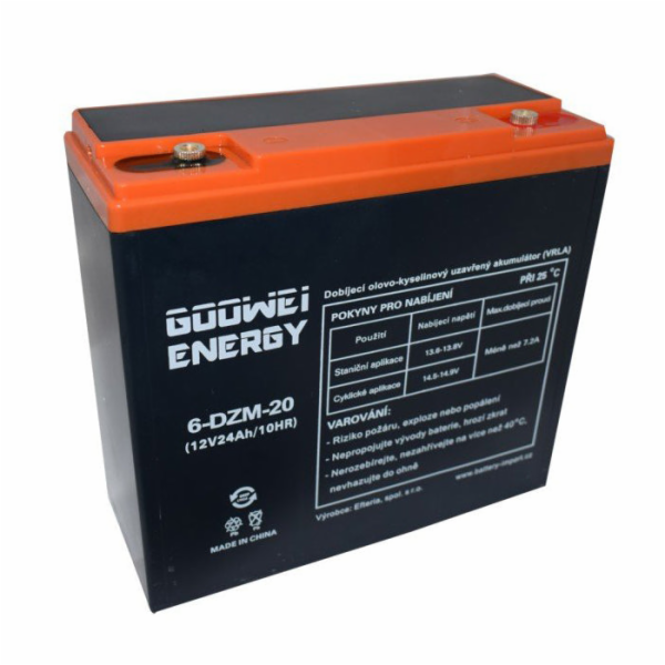 GOOWEI ENERGY 12V 24Ah 6-DZM-20 Pb trakční záložní akumul...