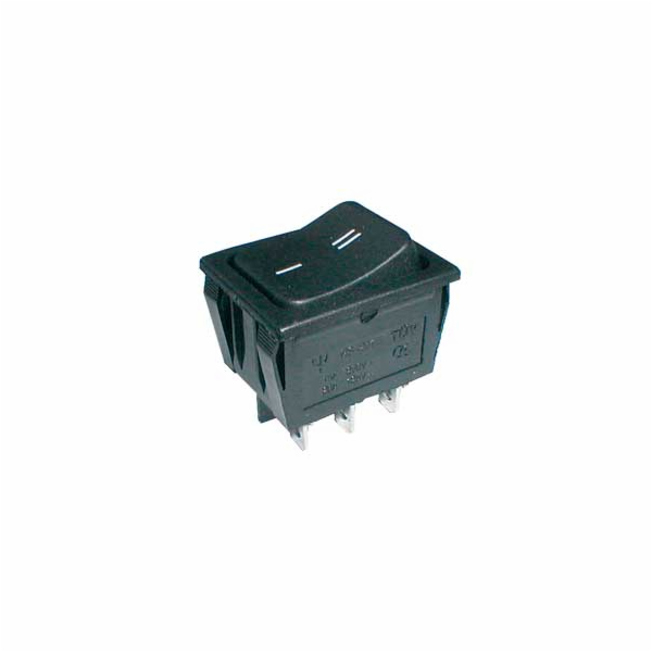 Přepínač kolébkový   2pol./6pin  ON-ON 250V/15A černý