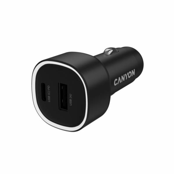 CANYON car charger OnDrive 48 PD 48W USB-A+USB-C Black