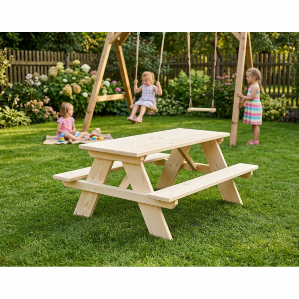 Zahradní set lavice se stolem pro děti 120x80cm masiv smrk