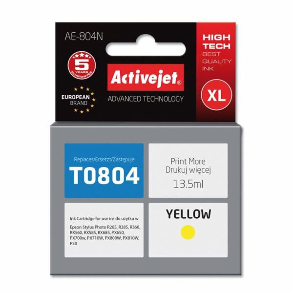 ActiveJet inkoust Epson T0804 R265/R360/RX560 Yellow, 12 ...