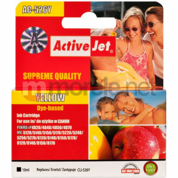 ActiveJet inkoust Canon CLI-526Y, 10 ml,  new    ACC-526Y