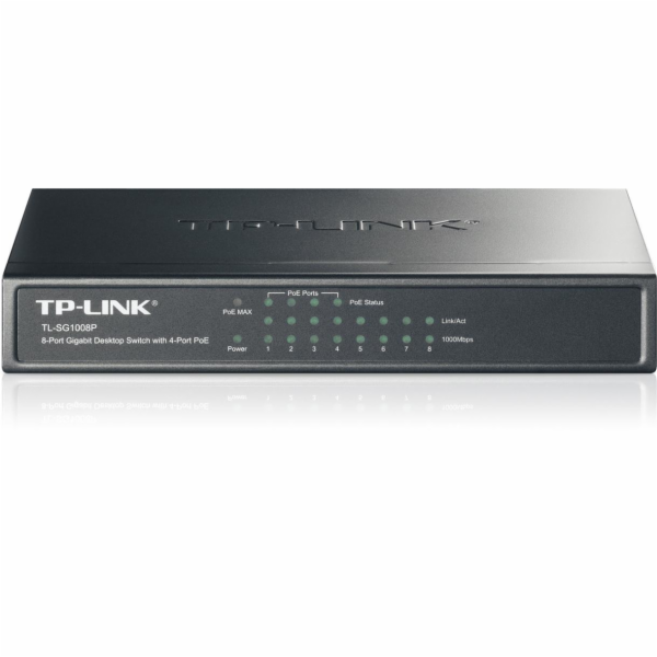 TP-Link switch TL-SG1008P (8xGbE, 4xPoE+, 64W, fanless)