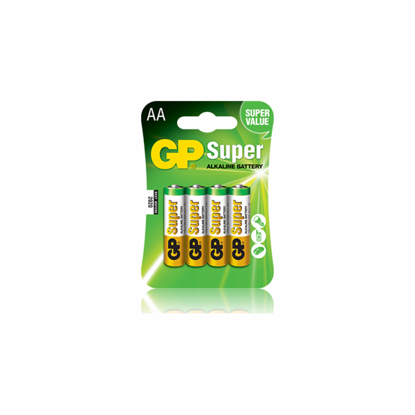 GP alkalická baterie SUPER AA (LR6) 4BL