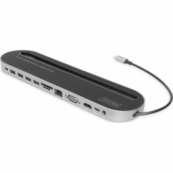 Digitus 12portová dokovací stanice USB-C, šedá, HDMI, VGA...