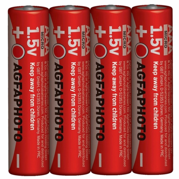 AgfaPhoto zinková batéria 1.5V, R03/AAA, shrink 4ks 