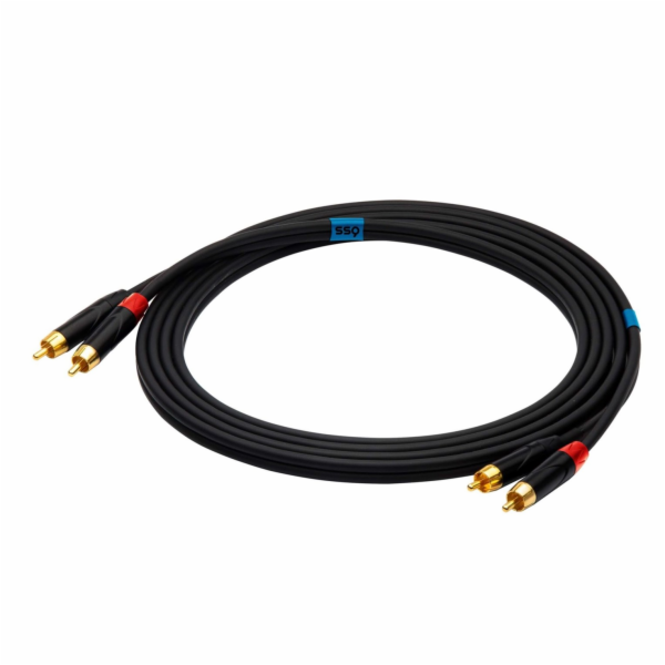 SSQ RCARCA3 - kabel 2x RCA - 2x RCA - 3 m, Černá