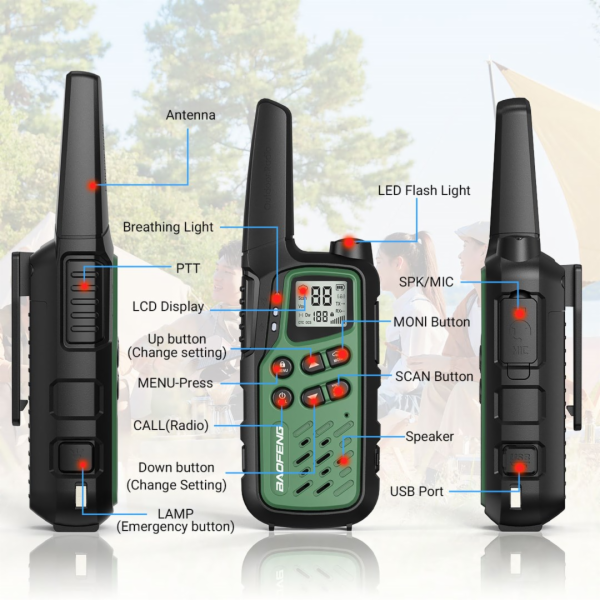 Vysílačka Baofeng BF-T25E zelená