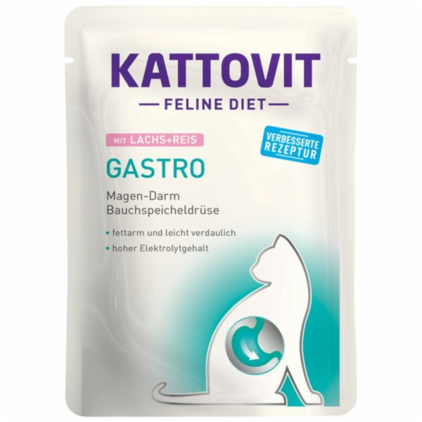 KATTOVIT Feline Diet Gastro Losos s rýží - mokré krmivo p...