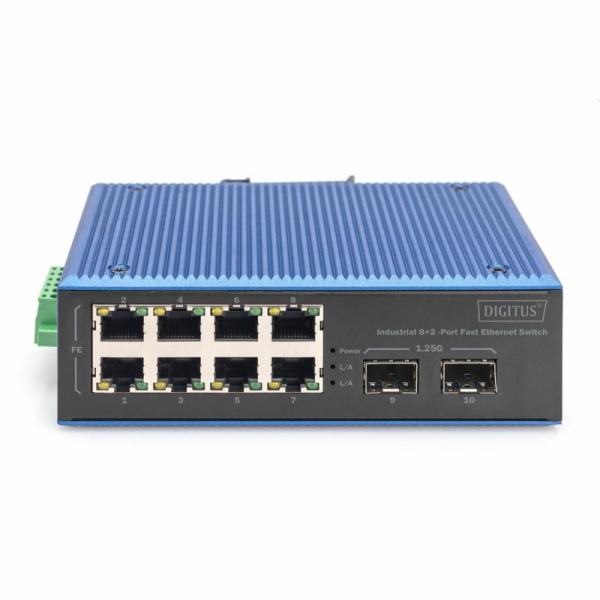 DIGITUS Industrial 8+2-Port Fast Ethernet Switch 8 Port F...