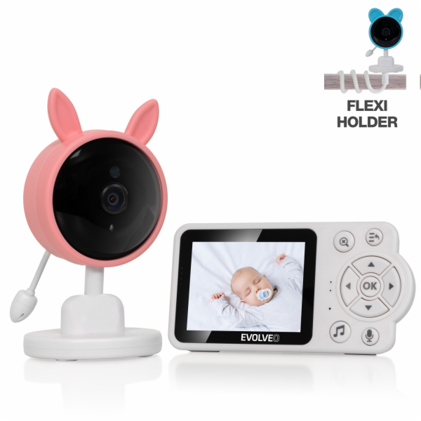 EVOLVEO Baby Monitor N3, dětská videochůvička, růžová