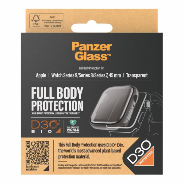 PanzerGlass ochranné sko Full Body pre Apple Watch 45mm -...