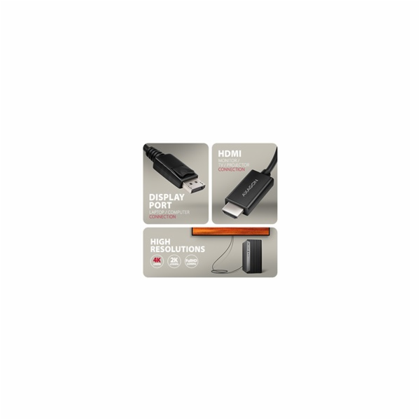 AXAGON RVD-HI20C2, DisplayPort -> HDMI 2.0b redukce / kab...