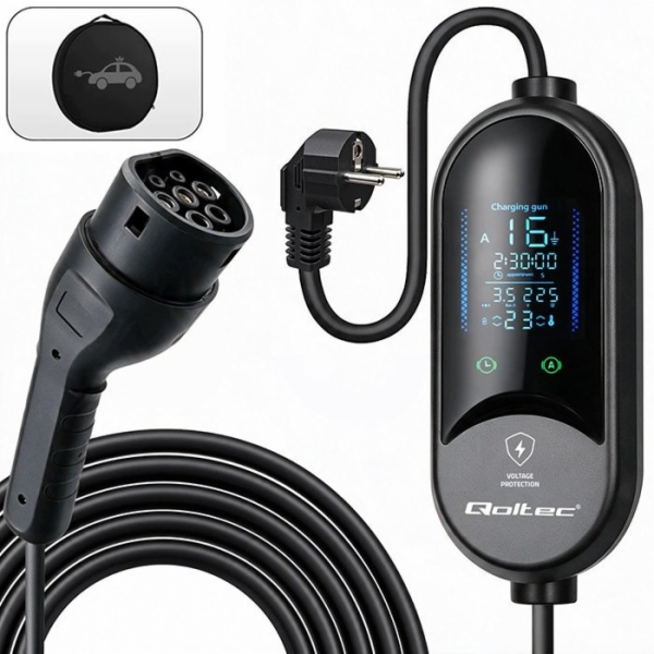 Qoltec Nabíječka do elektromobilu | 3,5 kW | 230 V | SCHU...