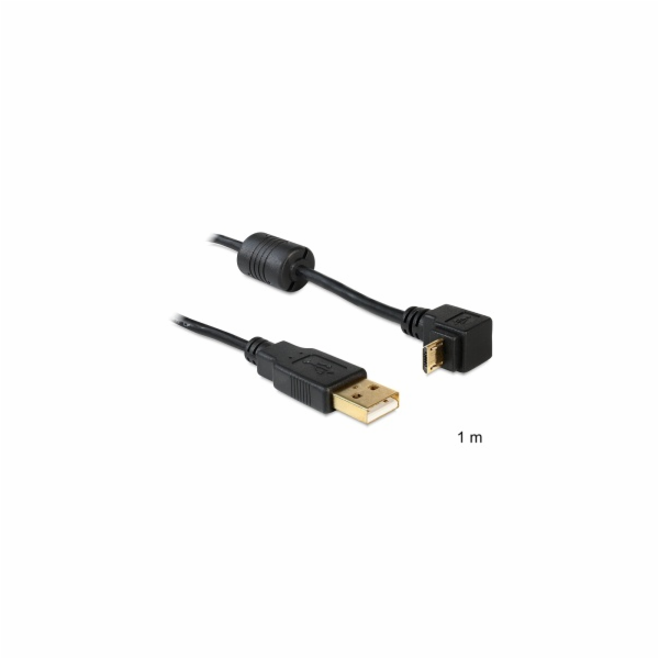 Delock kabel USB 2.0 A samec > USB micro B samec, pravoúh...