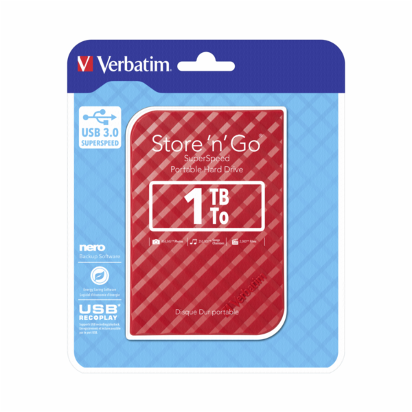 Verbatim Store n Go 2,5      1TB USB 3.0 cervena Gen 2