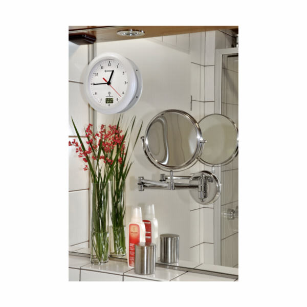 Bresser MyTime Bath bila nastenne hodiny radiove rizene