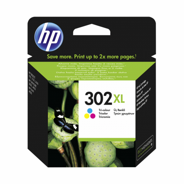 HP F6U67AE cartridge 3-barevna c. 302 XL