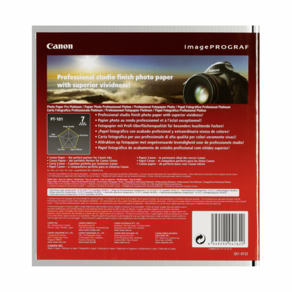 Canon PT-101 A 2, 20 listu Photo papir Pro Platinum 300 g