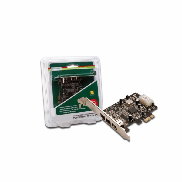 DIGITUS Firewire 800 PCIe Card 2x9-Pin extern.+ 1x9-Pin i...
